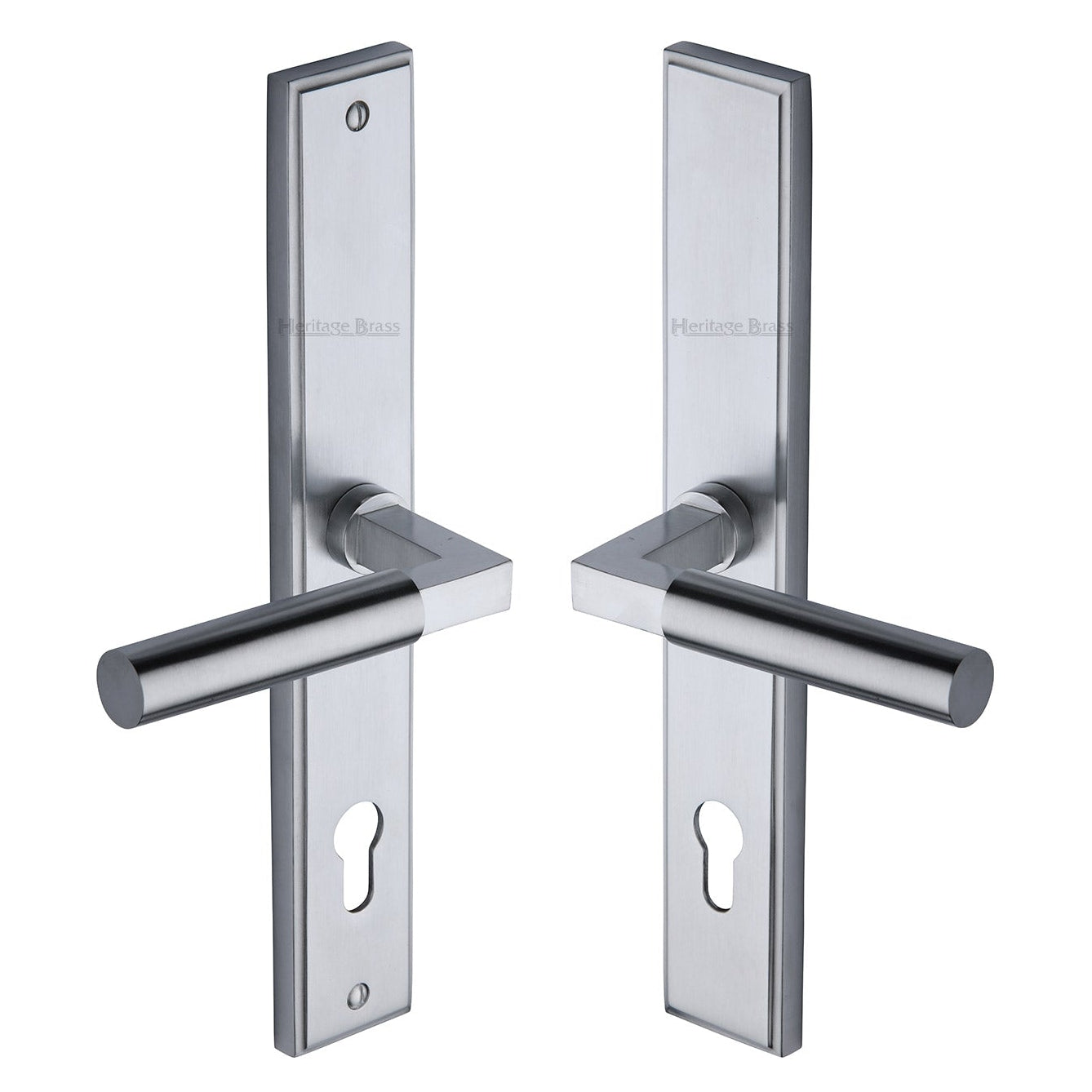 Satin Chrome Bauhaus Multipoint Door Handles Right Hand