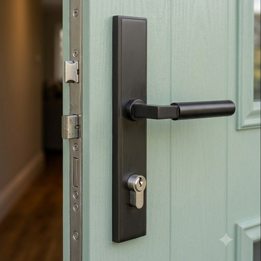 Matt Bronze Bauhaus Multipoint Door Handles Right Hand