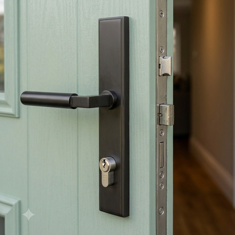 Matt Bronze Bauhaus Multipoint Door Handles Left Hand