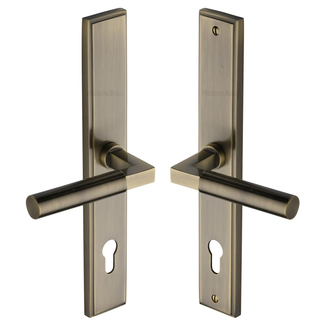 Antique Brass Bauhaus Multipoint Door Handles Left Hand