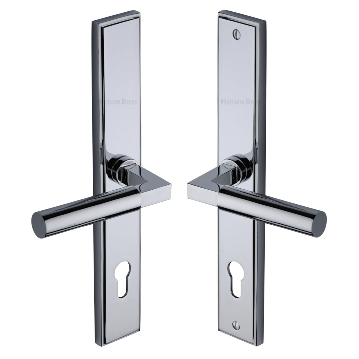 Polished Chrome Bauhaus Multipoint Door Handles Left Hand