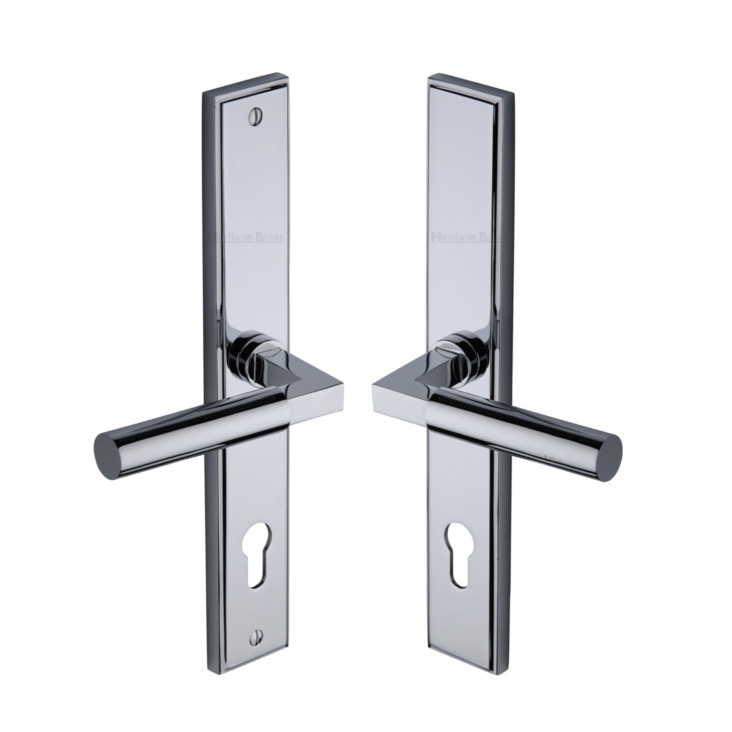 Polished Chrome Bauhaus Multipoint Door Handles Right Hand
