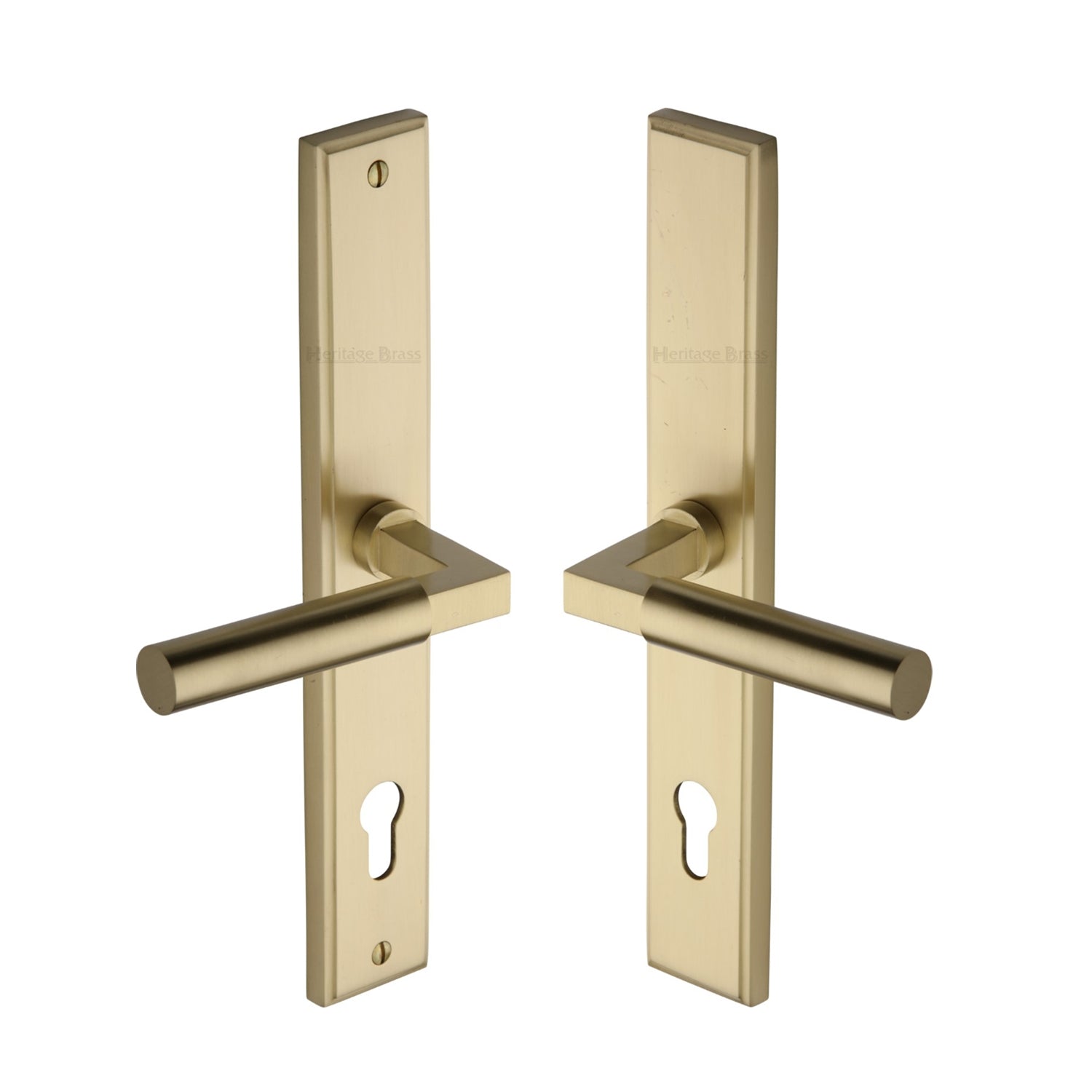 Satin Brass Bauhaus Multipoint Door Handles Right Hand