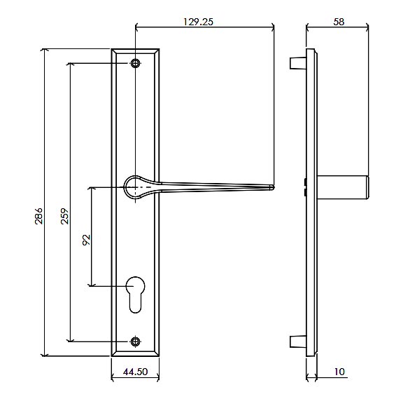 Matt Bronze Gio Multipoint Door Handles Left Hand
