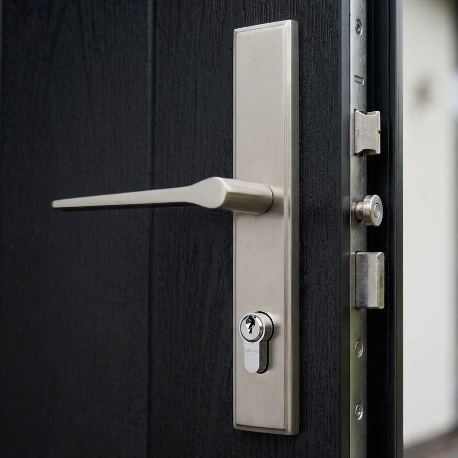 Satin Nickel Gio Multipoint Door Handles Left Hand