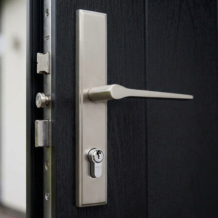 Satin Nickel Gio Multipoint Door Handles Right Hand
