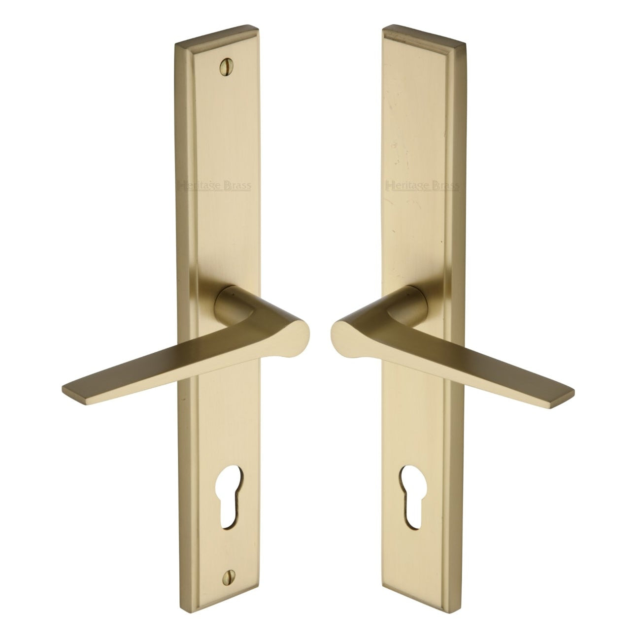 Satin Brass Gio Multipoint Door Handles Right Hand