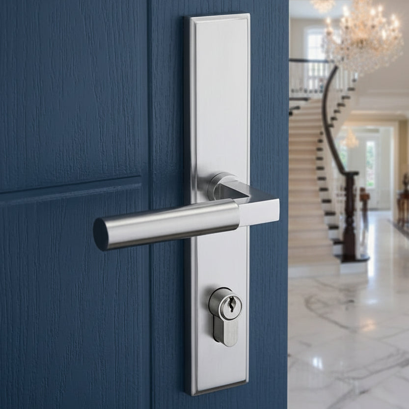 Satin Chrome Bauhaus Multipoint Door Handles Left Hand