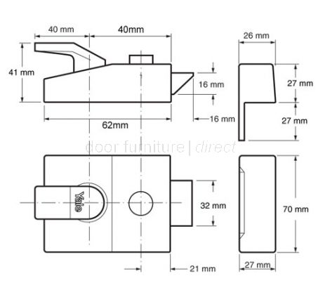 Narrow Style Yale Nightlatch 84