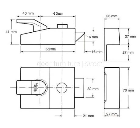 Narrow Style Double Lock Yale Nightlatch 85 Chrome