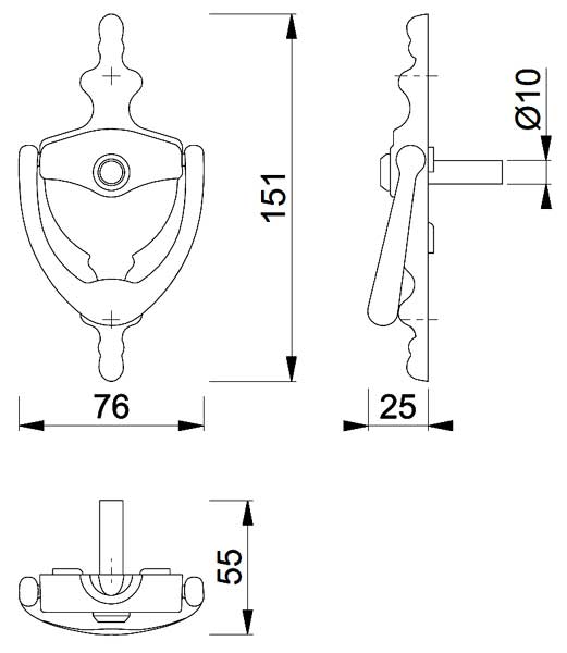 Hoppe White Traditional Spyhole Urn Door Knocker