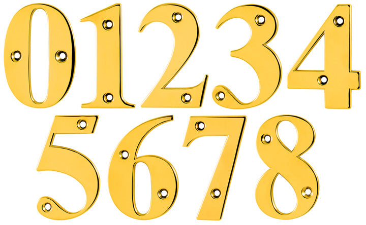 Hoppe Polished Brass uPVC Door Numbers and Letters