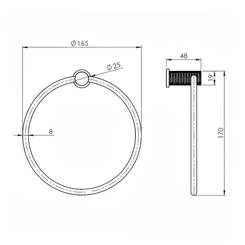 Brunel Antique Brass Knurled Towel Ring
