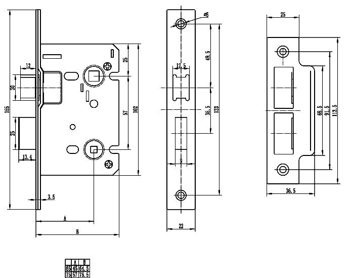 York Matt Bronze Bathroom Mortice Lock