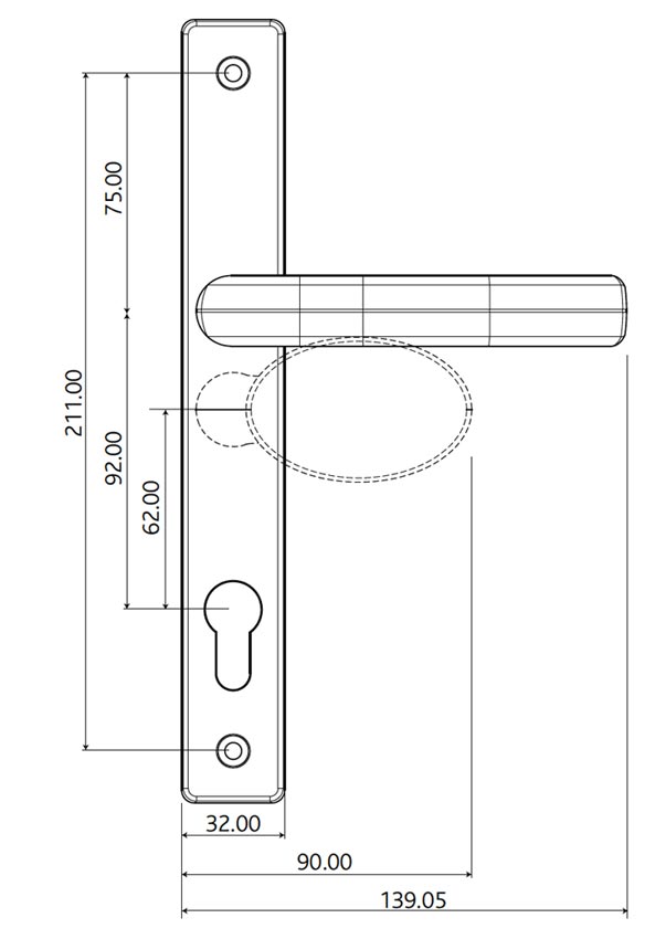 Fab and Fix Hardex Chrome Architectural Lever Pad Handles