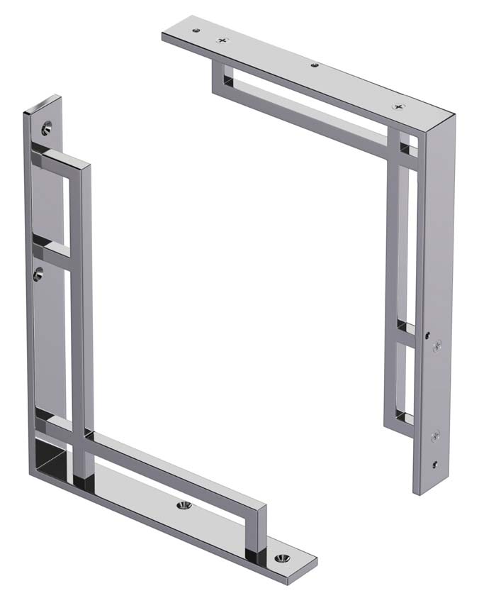 Polished Chrome Art Deco Heavy Duty Shelf Bracket 159x118mm