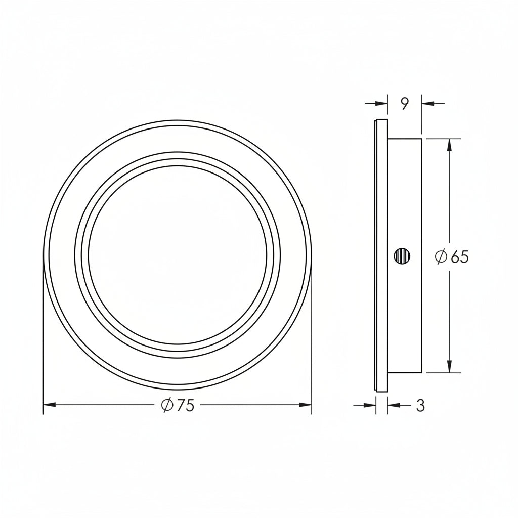 Circular Flush Pull 75mm Satin Nickel BUR215SN