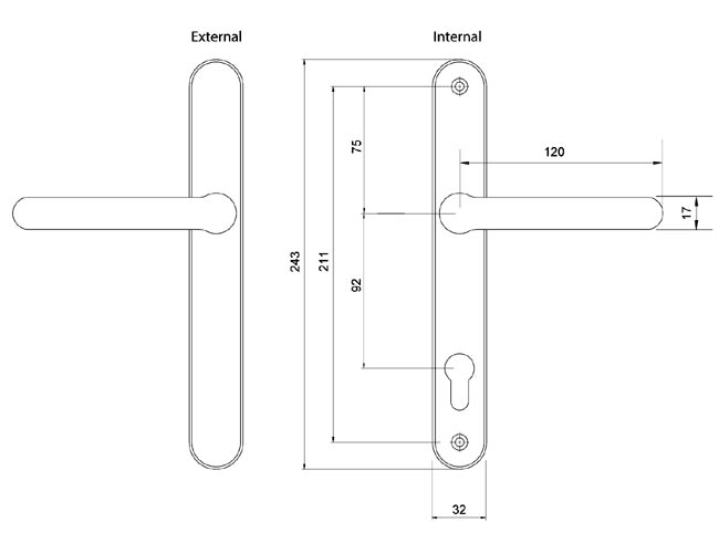 Fab and Fix Balmoral Antique Black uPVC Dummy Door Handles