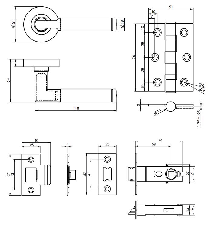 Belas Anthracite Door Handle Pack