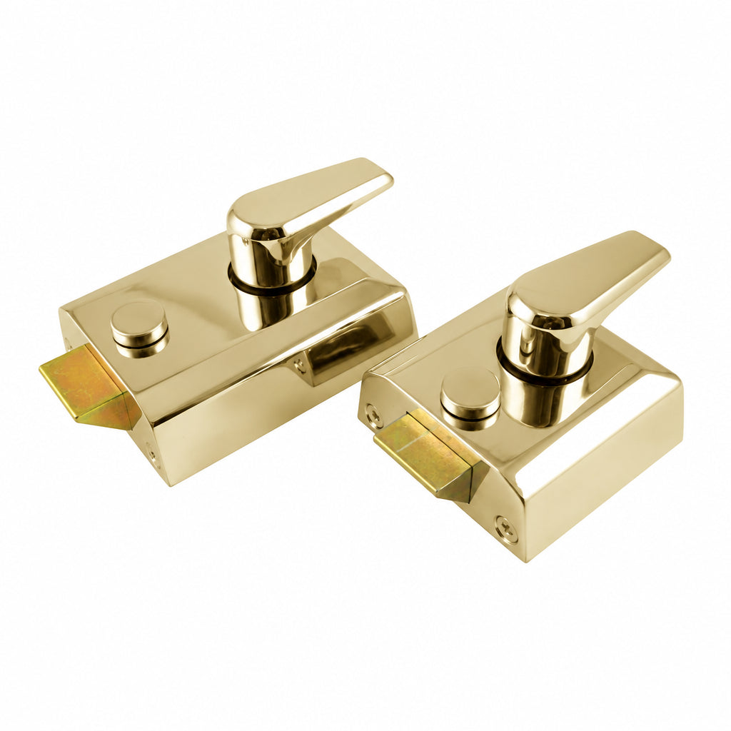 Polished Brass Front Door Nightlatch Standard and Narrow Style