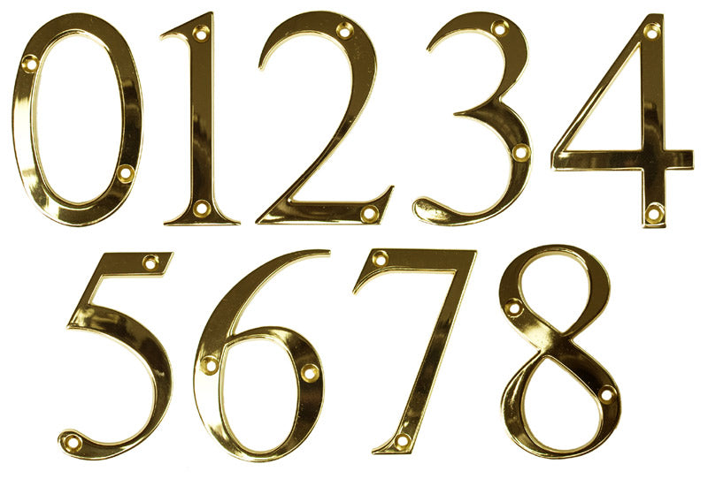 Fab and Fix Hardex Gold uPVC Door Numerals 0-9 and Letters A-F 80mm
