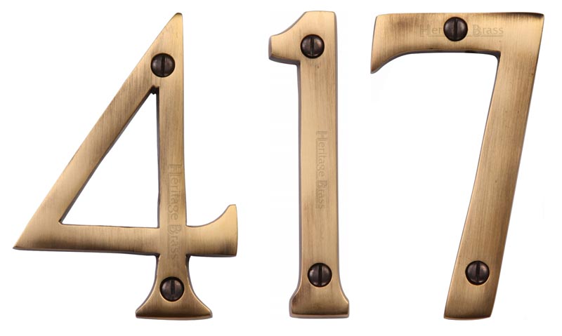 Heritage C1560 Antique Brass 3in (76mm) Numerals 0-9