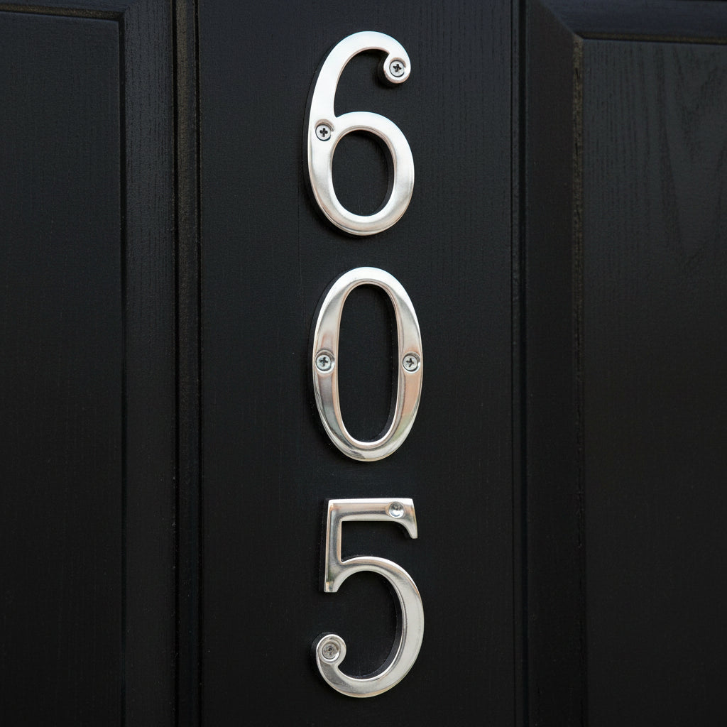 Polished Chrome Screw Fixed Door Numbers 0-9 3in (76mm) C1560