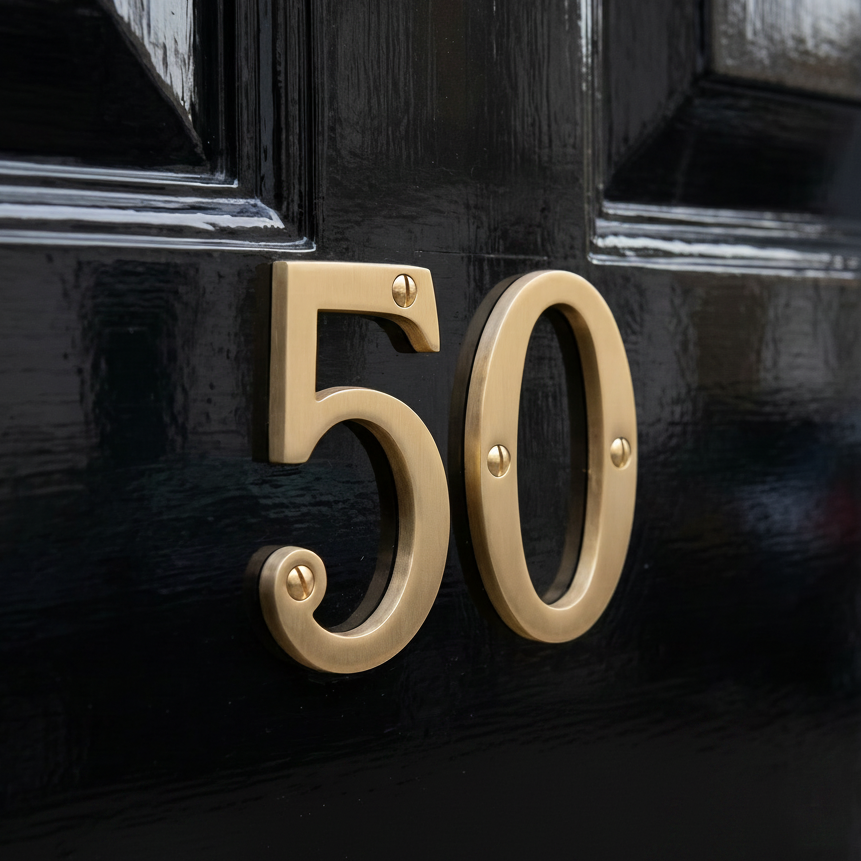 Heritage C1560 Satin Brass 76mm (3in) Door Numbers