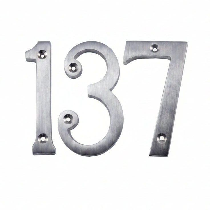 Satin Chrome Screw Fix Door Numbers 0-9 76mm C1560