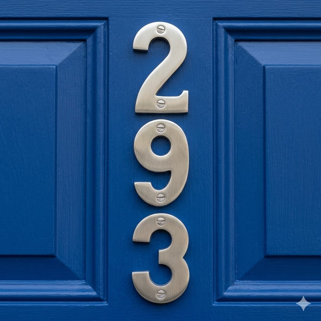 Satin Chrome Surface Fixed Front Door Numbers 0-9 76mm C1566
