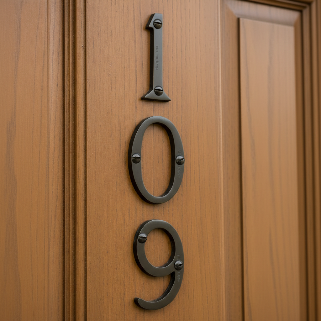 Matt Bronze Screw Fixed Front Door Numbers 0-9 51mm C1567