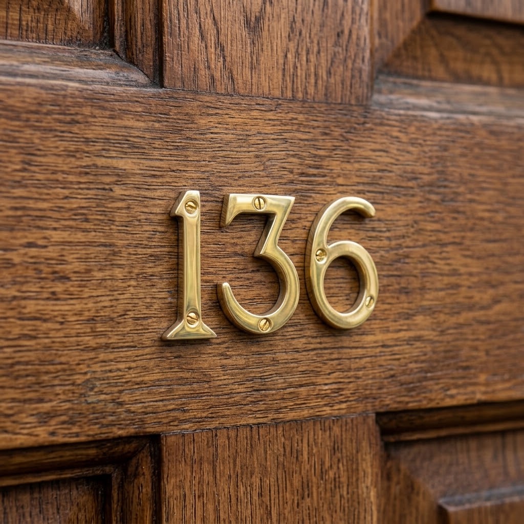 Polished Brass Screw Fixed Door Numerals 0-9 51mm C1567