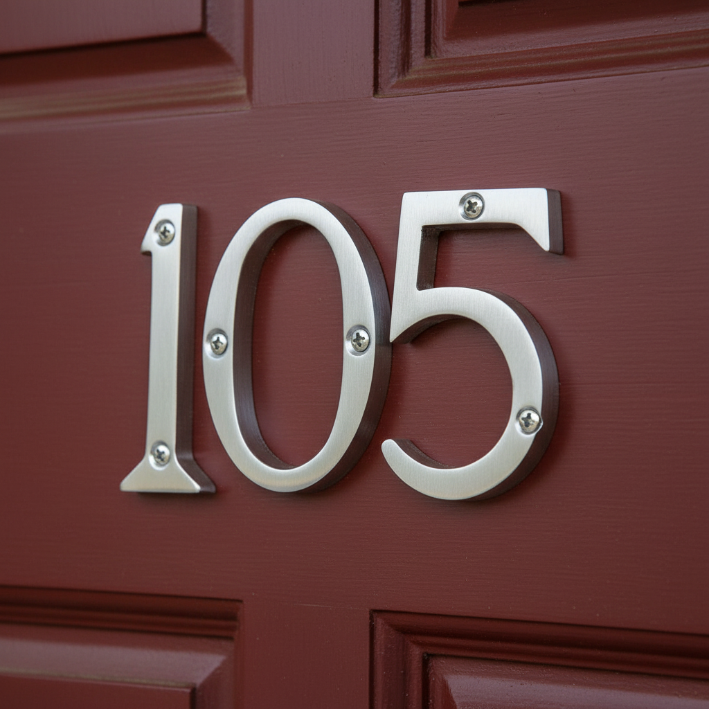 Satin Chrome Screw Fixed Front Door Numbers 0-9 51mm C1567