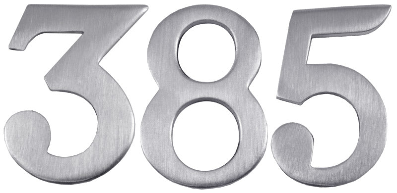 Satin Chrome Self Adhesive Door Numbers 0-9 (51mm) C1568