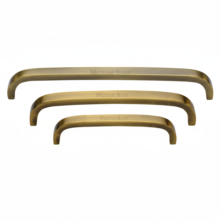 Heritage C1800 Antique Brass D Shaped Cabinet Handle