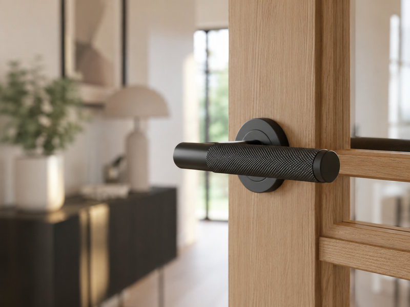Black Knurled Handles