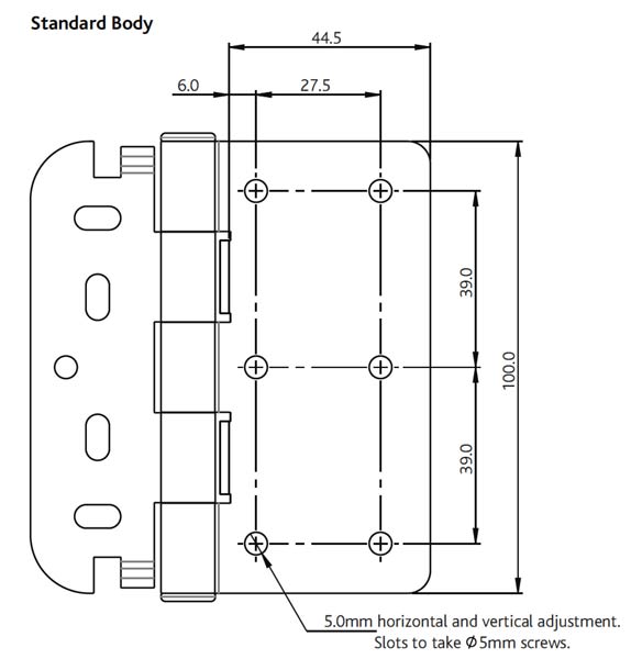 Fab and Fix Composite Door Hinge Hardex Chrome