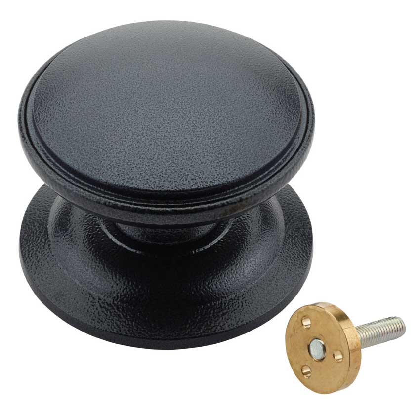 Fab and Fix Centre Door Knob 100mm Antique Black Concealed Fix