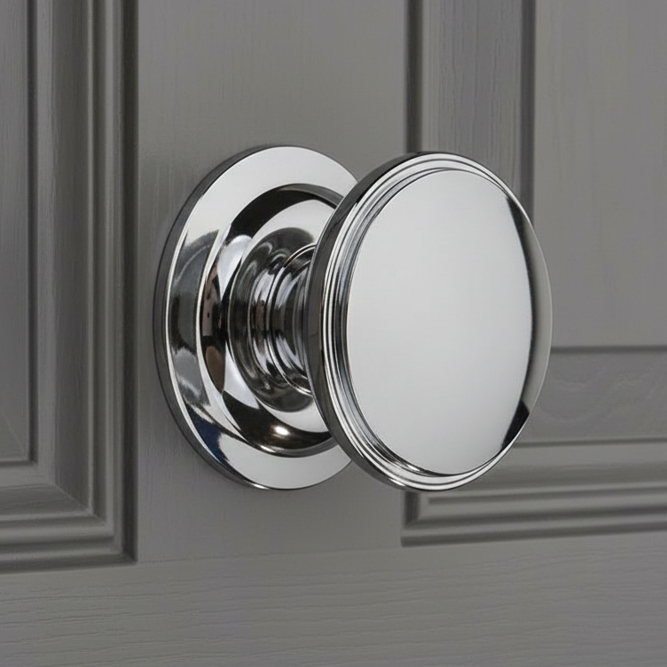 Fab and Fix Centre Door Knob 100mm Hardex Chrome Concealed Fix
