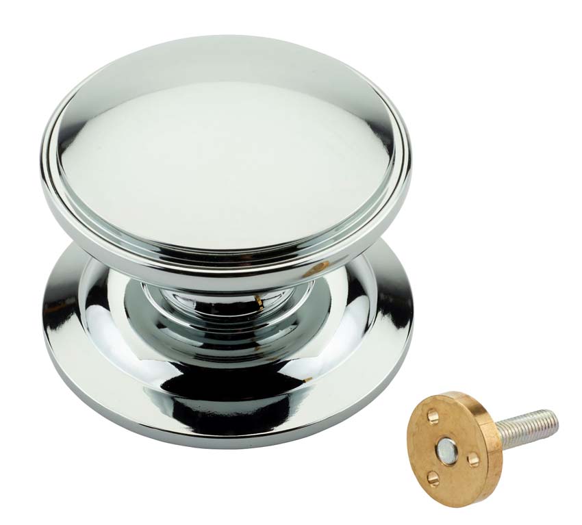Fab and Fix Centre Door Knob 100mm Hardex Chrome Concealed Fix