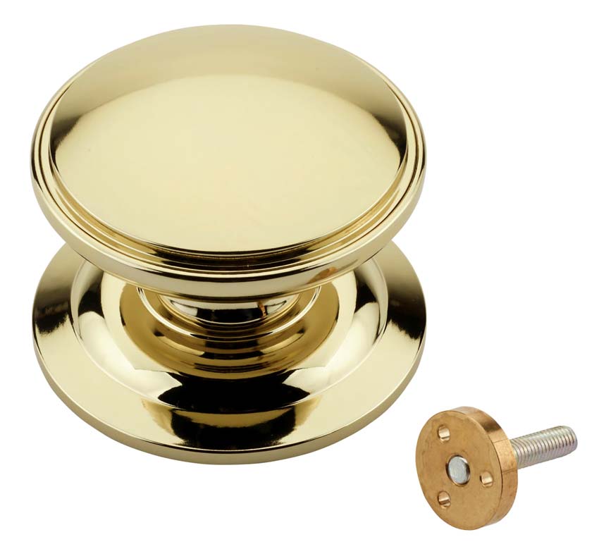 Fab and Fix Centre Door Knob 100mm Hardex Gold Concealed Fix