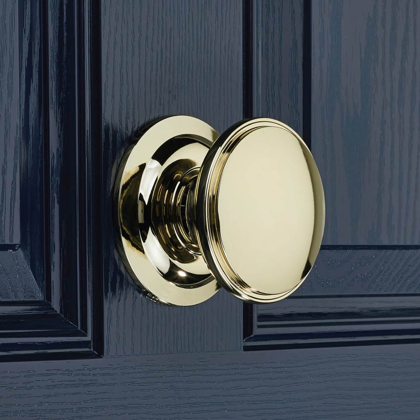 Fab and Fix Centre Door Knob 100mm Hardex Gold Through Fix