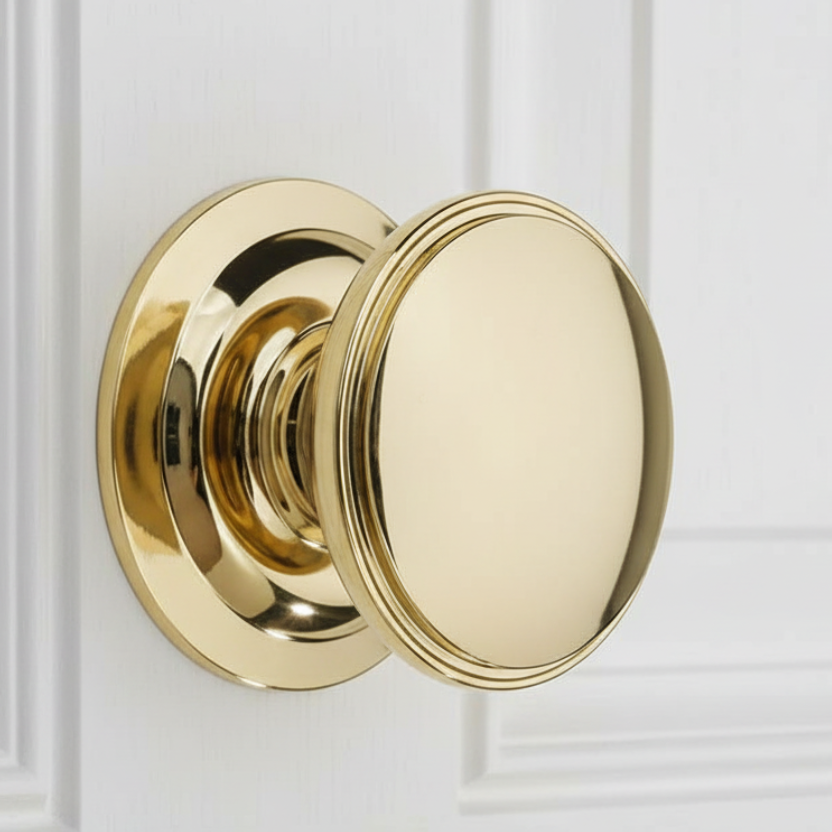 Fab and Fix Centre Door Knob 100mm Hardex Gold Concealed Fix