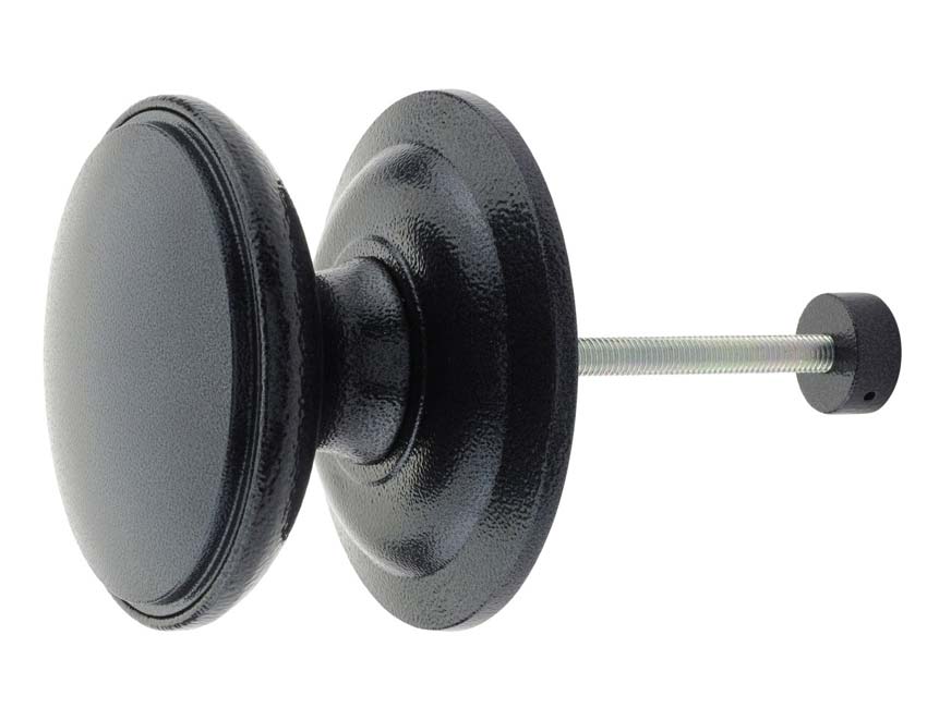 Fab and Fix Centre Door Knob 100mm Antique Black Through Fix
