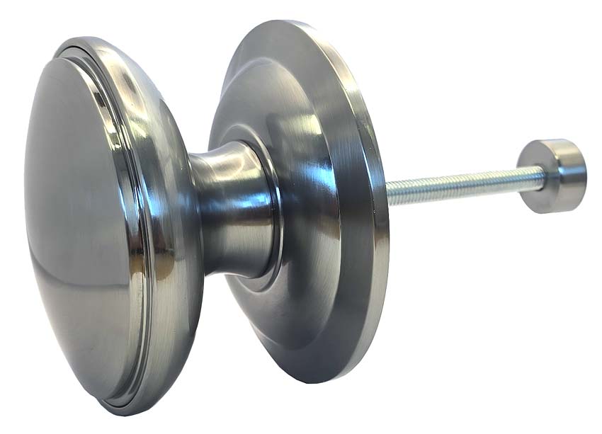 Fab and Fix Centre Door Knob 100mm Hardex Graphite Through Fix