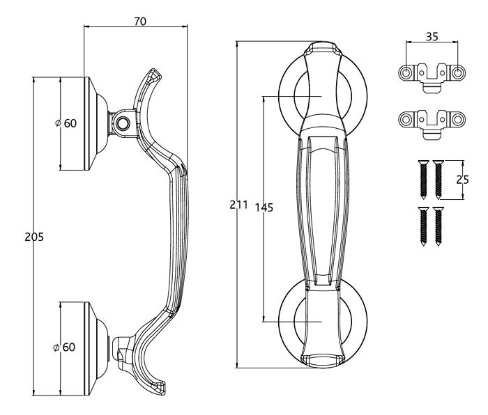 Fab and Fix Doctor Knocker Concealed Fix Hardex Chrome