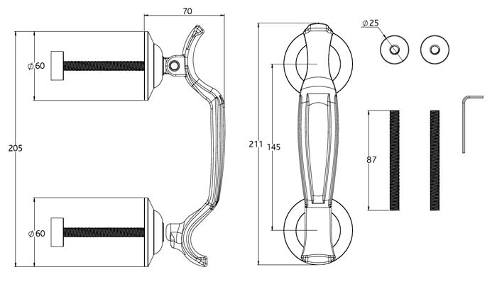 Fab and Fix Doctor uPVC Door Knocker Bolt Fix Smooth Black