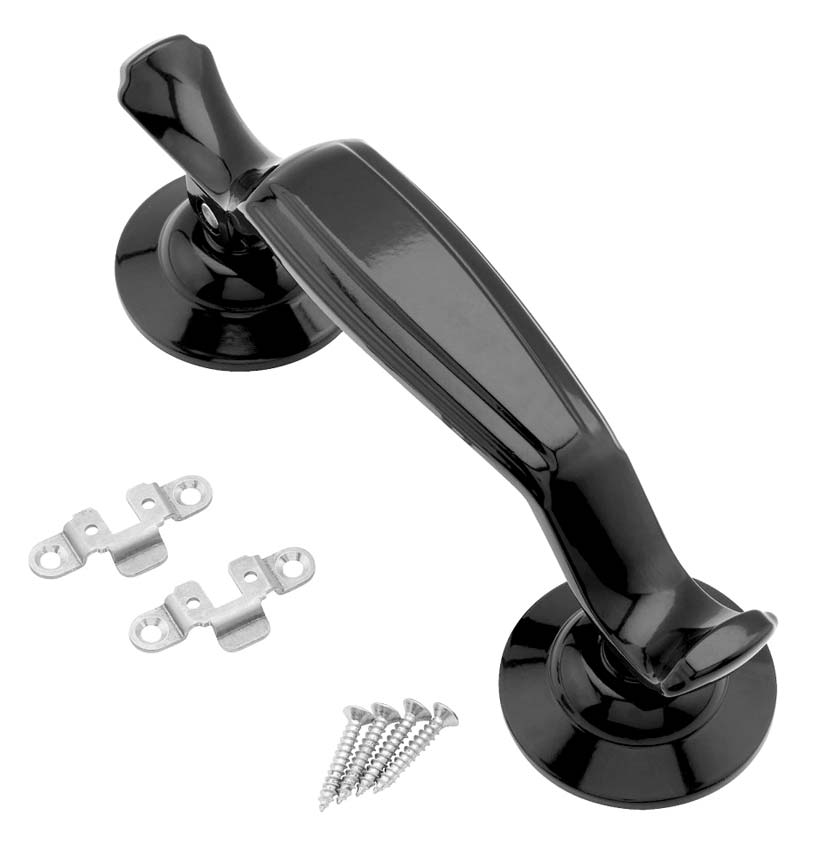 Fab and Fix Doctor Knocker Concealed Fix Smooth Black