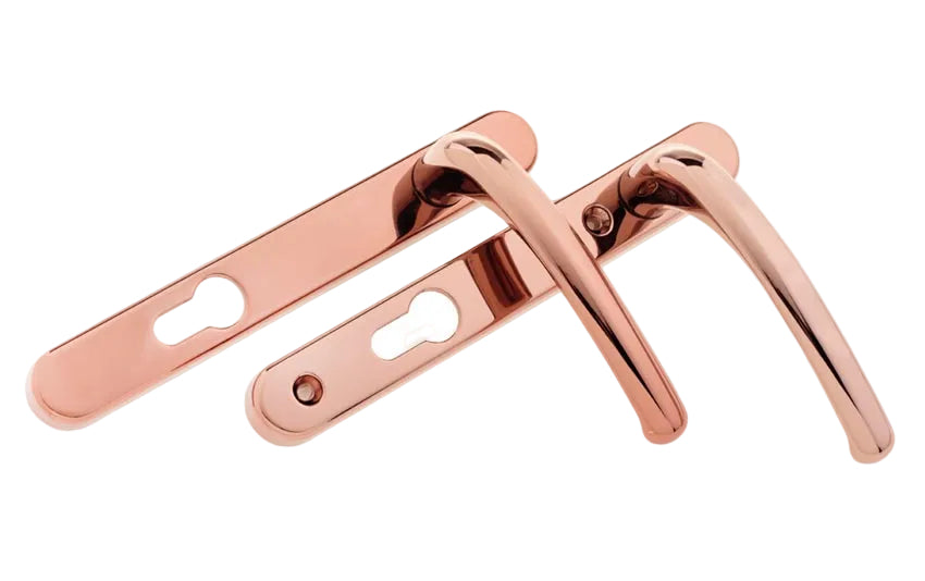 Fab and Fix Windsor Hardex Rose Gold uPVC Door Handles 92mm Centres