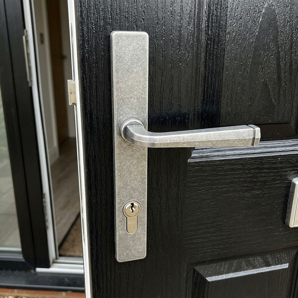 Fab and Fix Noble Hardex Pewter uPVC Door Handles 92mm Centres